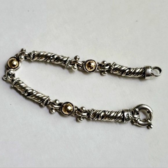 Rizzo Jewelry - ❤️ Rizzo Sterling Silver 925 Twisted Cable Bracelet with Gold Domes